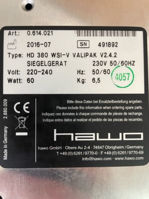 Hawo HD 380 WSI-V Valipak Siegelgerät gebraucht